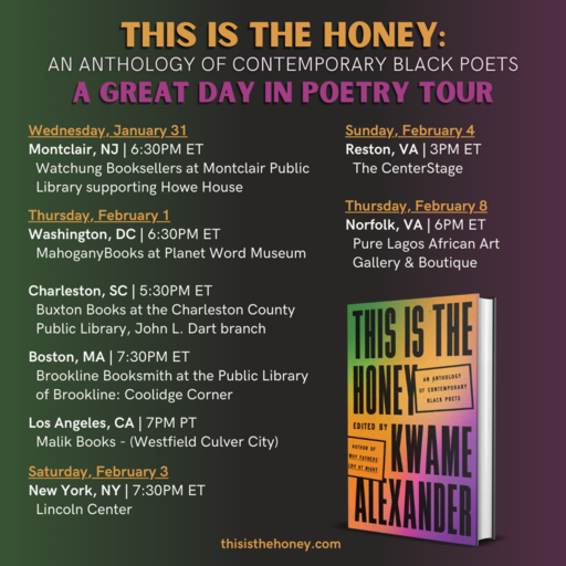 This is the Honey An Anthology of Contemporary Black Poets in stores Tues. Jan. 30